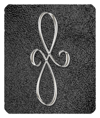 DF35-601-SL-SH-BK Silver Scroll Shimmer Black